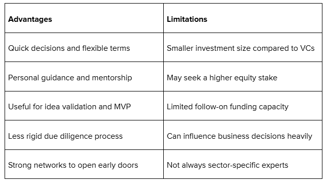 Angel investors advantages and limitations