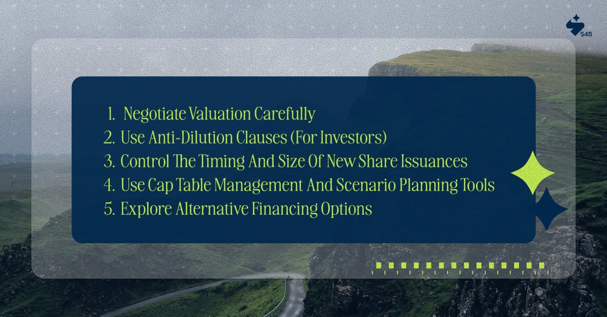 Strategies to Manage or Minimize Dilution